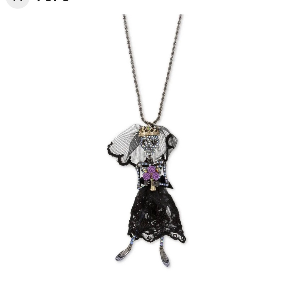 Betsey Johnson ‘Dark Magic’ Skeleton Bride Necklace & Earrings (2) Set NWT/HTF! - Picture 2 of 14